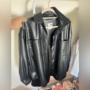 Black leather jacket